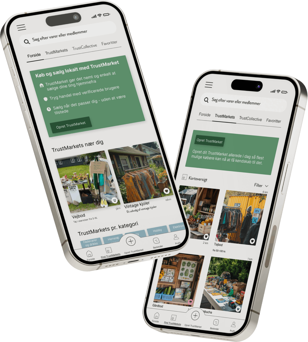 Preview af TrustMarket app